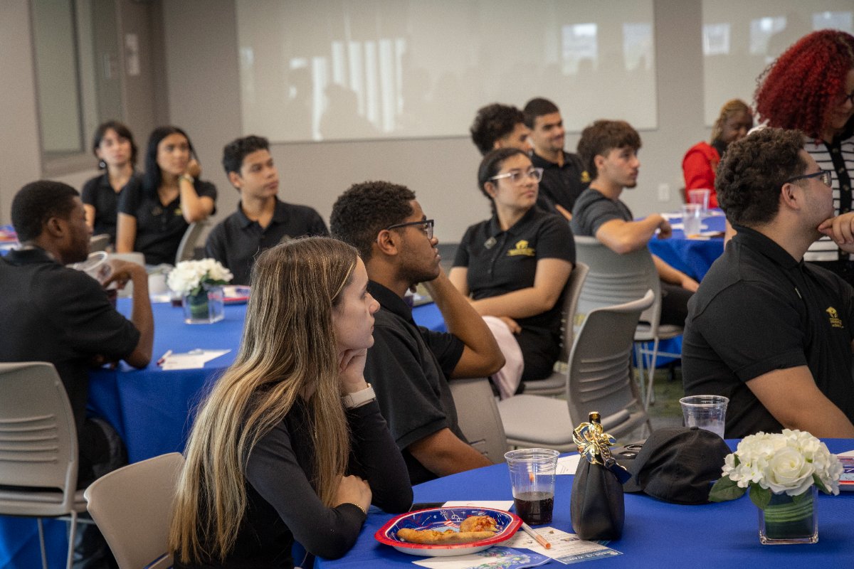 Students at a campus wellness session
