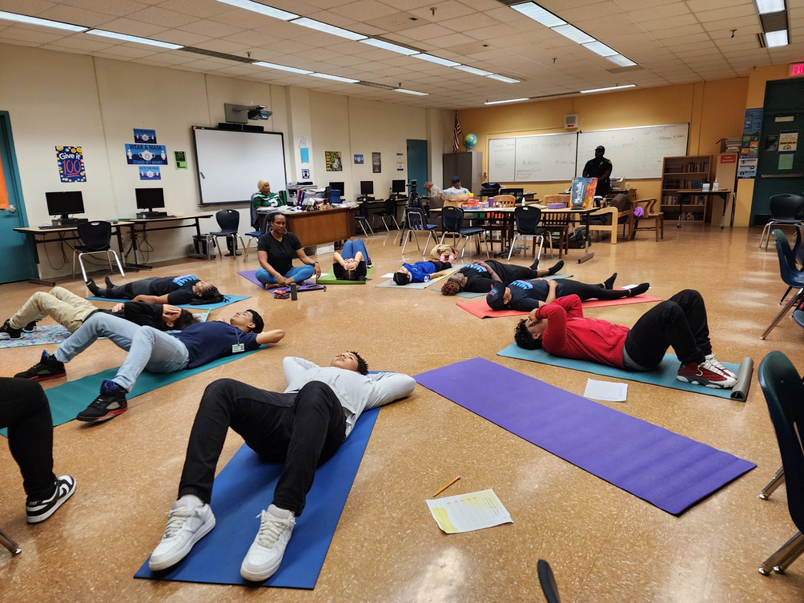 Teen Talk yoga session